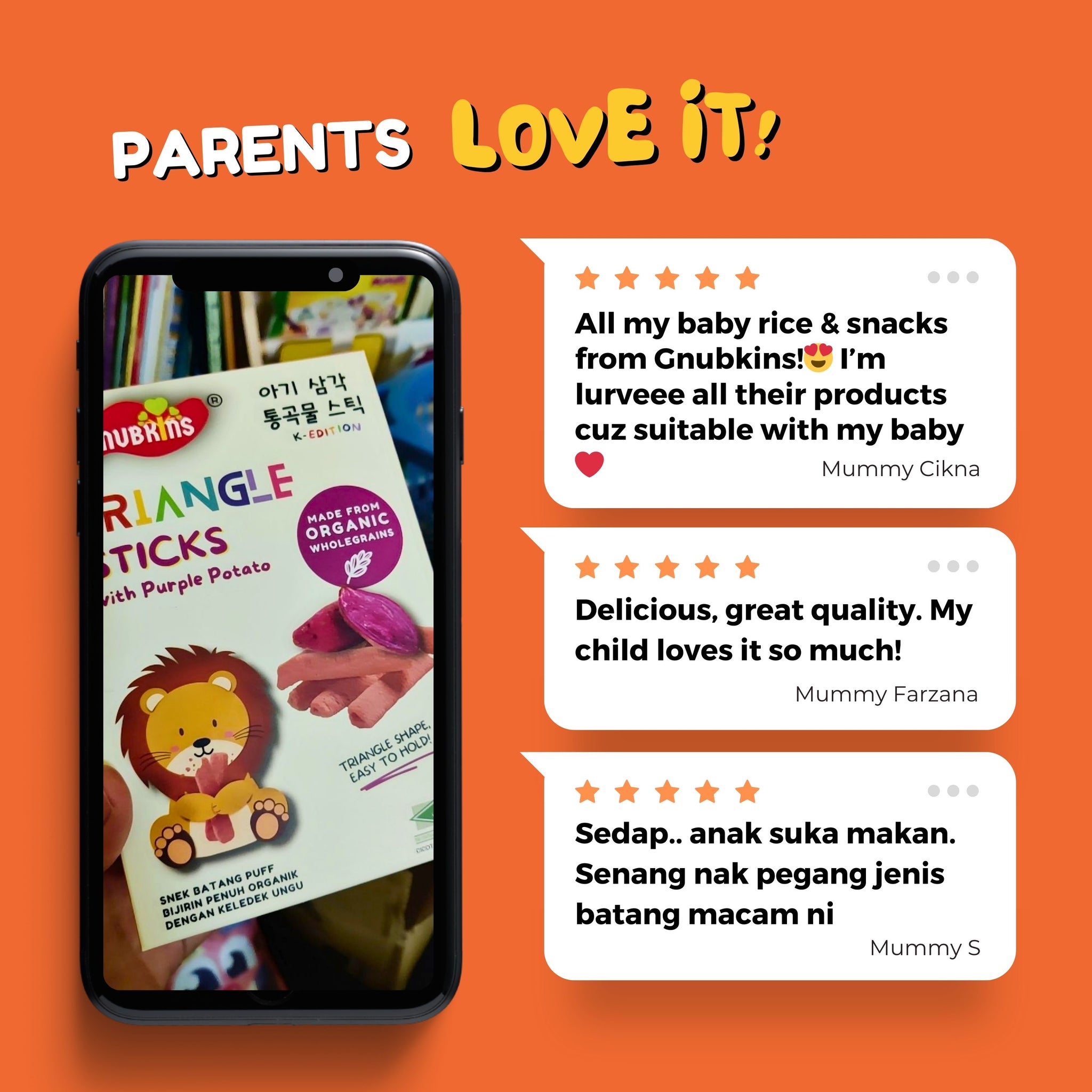 Triangle Sticks Organic Snack - 2 Flavours (6 months onwards)