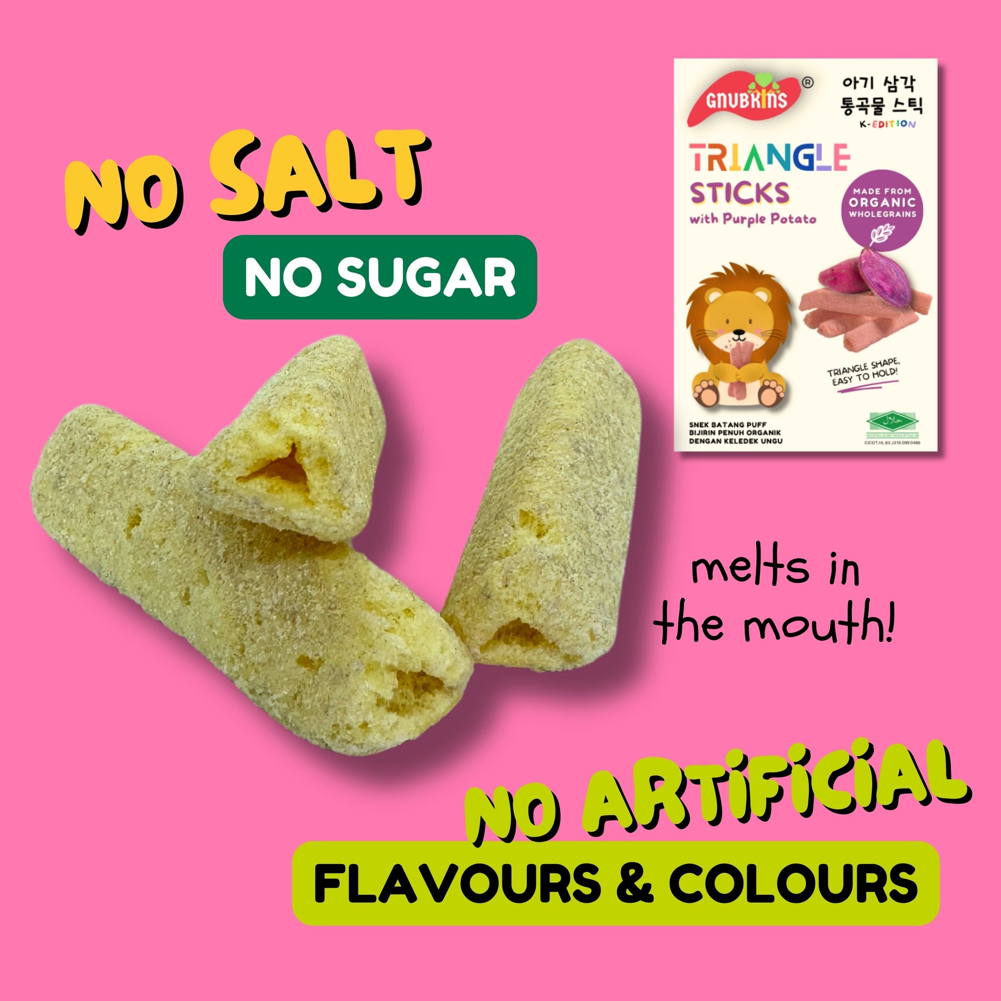 Triangle Sticks Organic Snack - 2 Flavours (6 months onwards)
